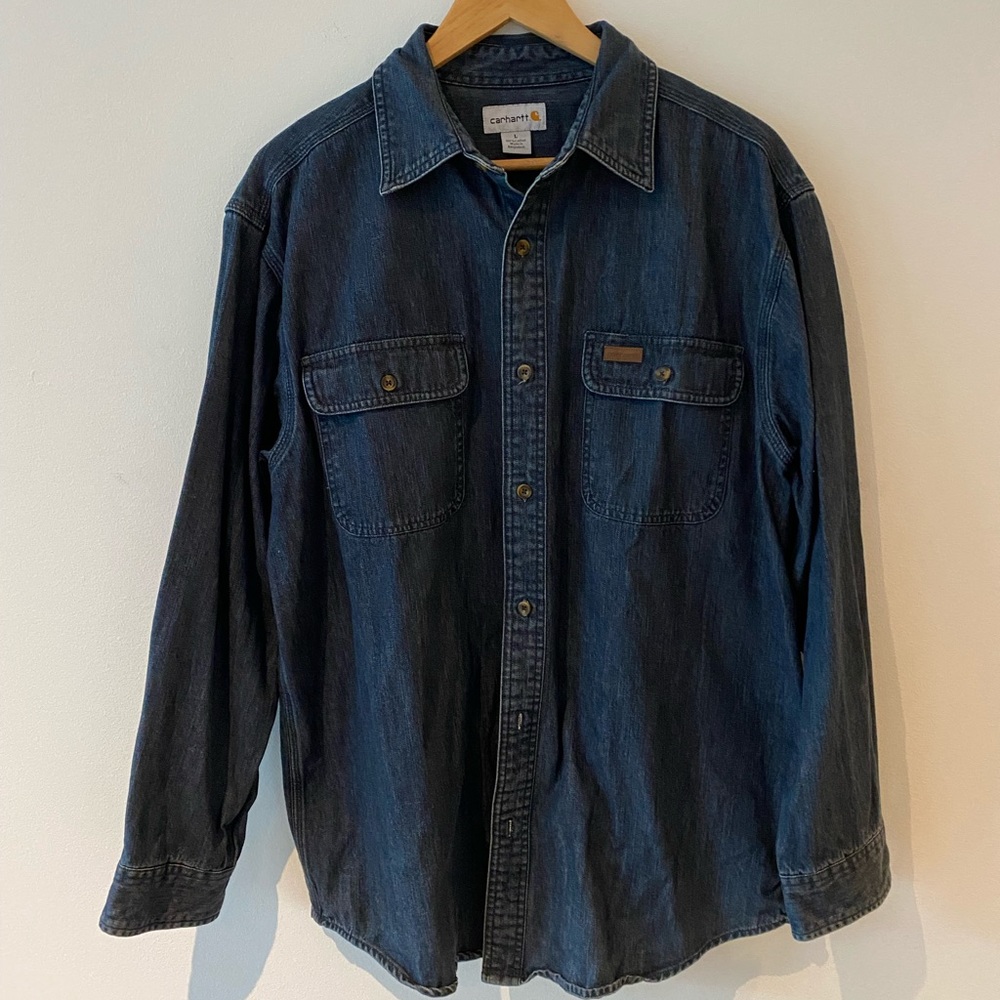 Carhartt Mens Large Denim button down shirt